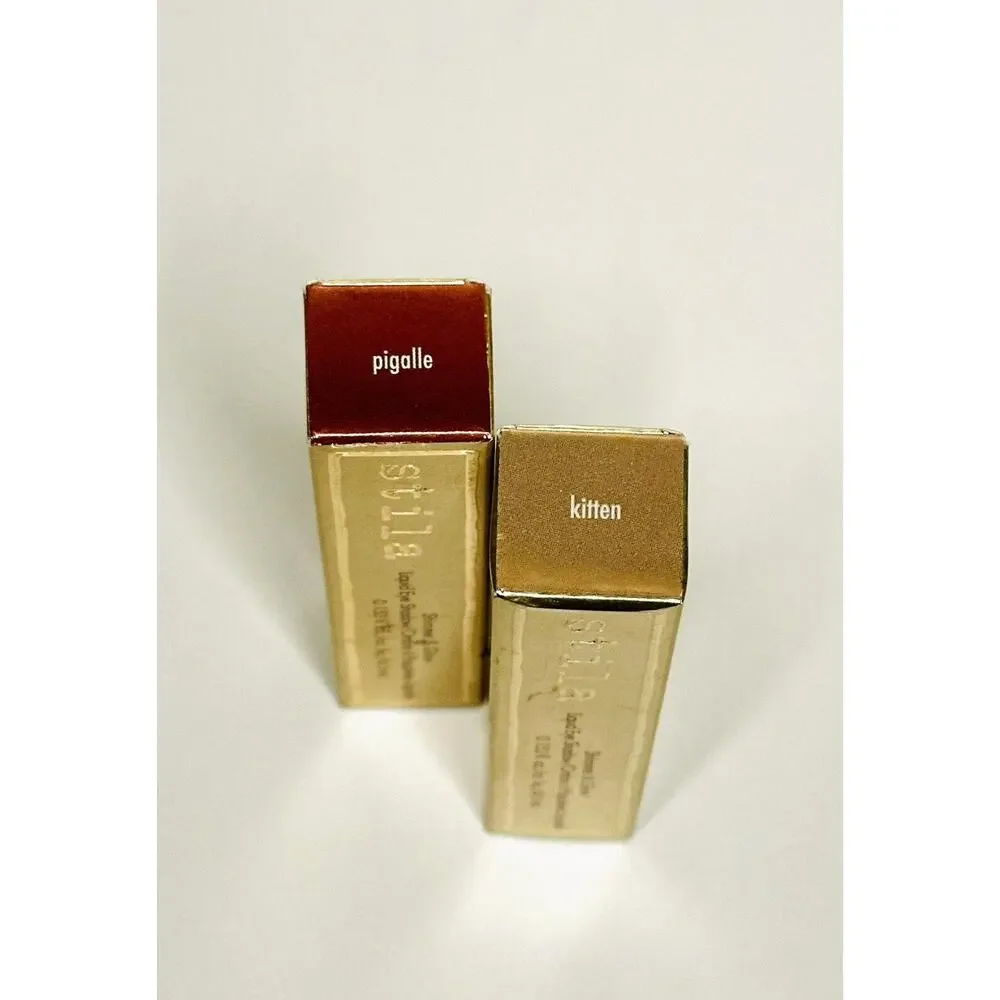 Set Of 2 Stila Shimmer & Glow Liquid Eye Shadow - Pigalle & Kitten -0.153 oz NIB